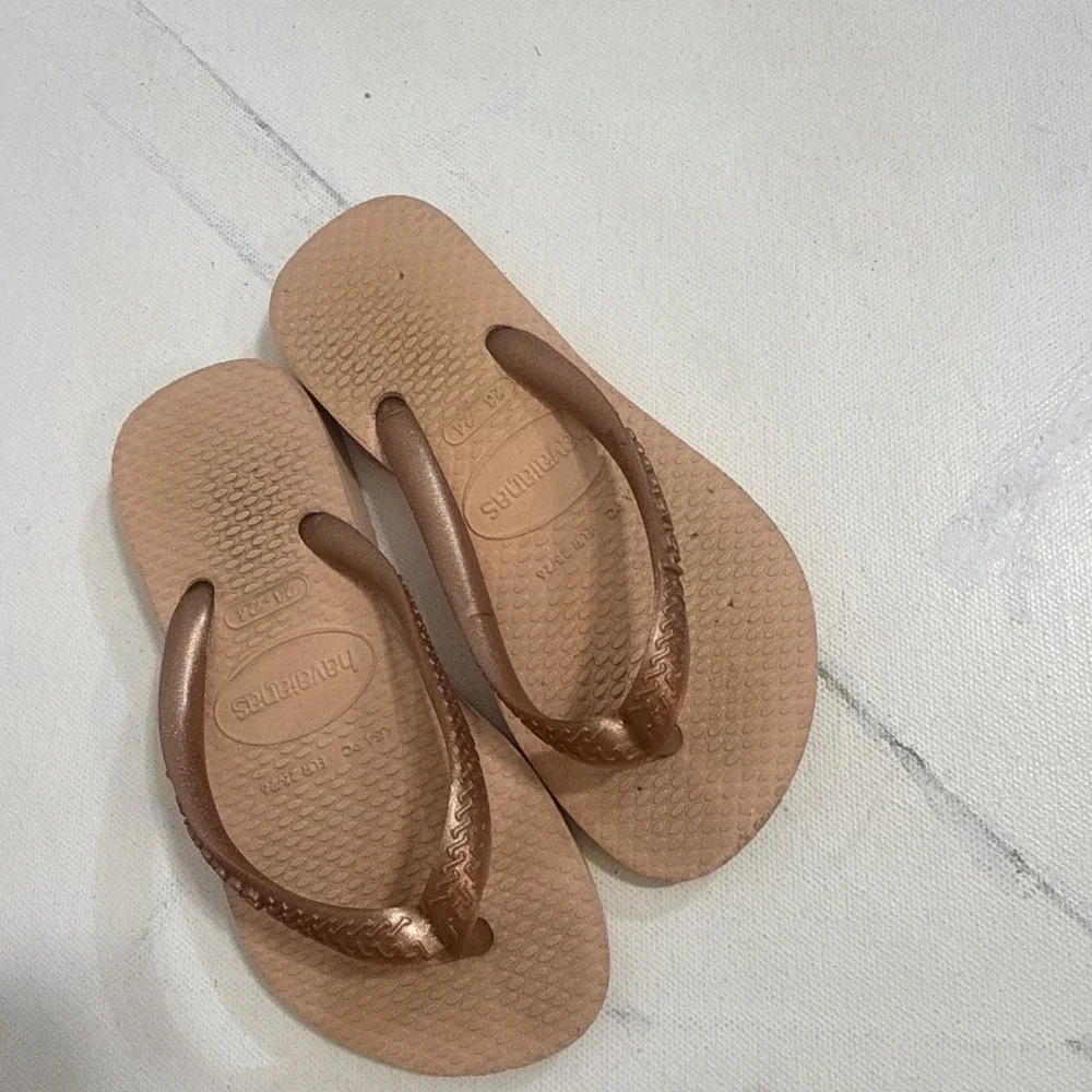 Havaianas Top Trend Pink Rose Shimmer  Flip Flop Sandals Kid's Toddler Size 9C